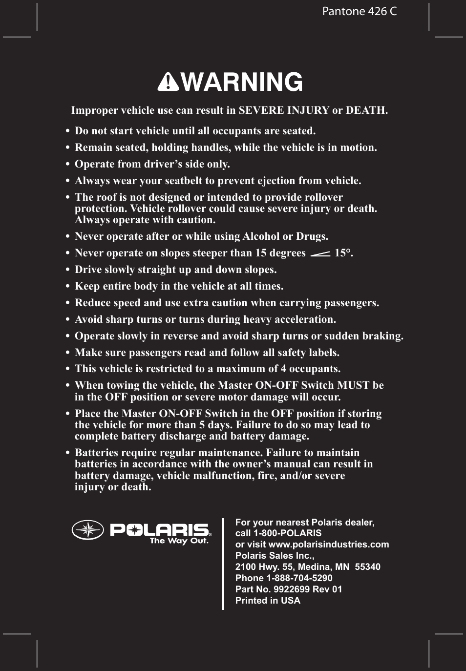 Polaris 2010 Breeze User Manual | Page 2 / 87