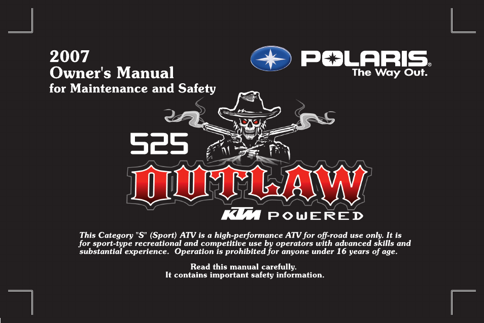 Polaris Outlaw 9921123 User Manual | 220 pages