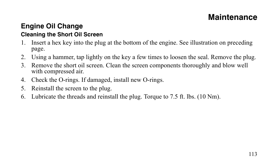 Maintenance | Polaris Outlaw 9921123 User Manual | Page 116 / 220