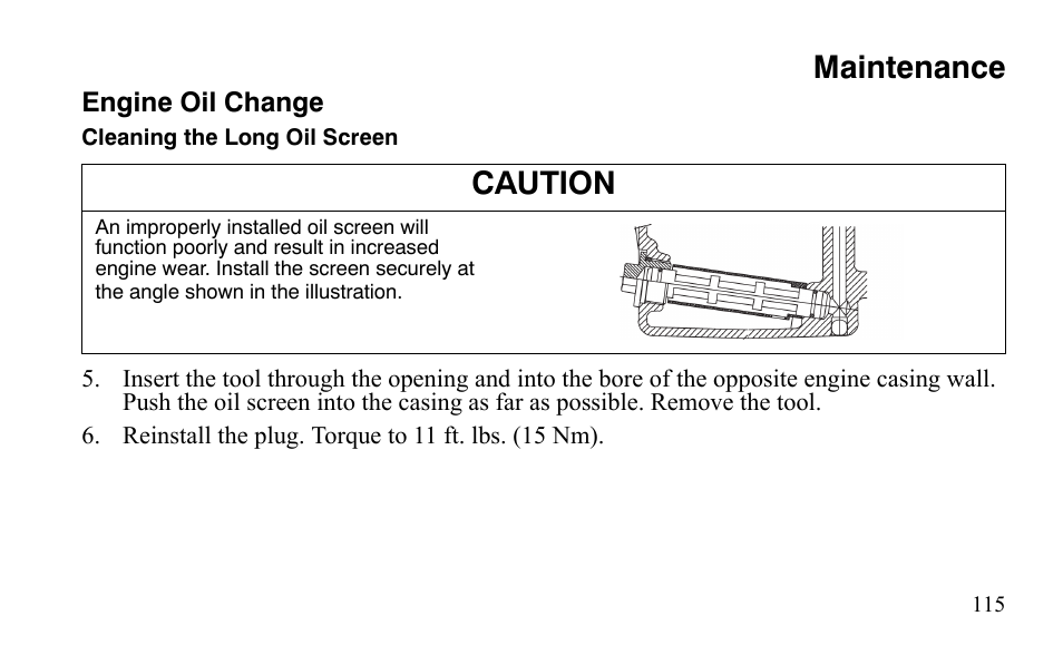 Maintenance, Caution | Polaris Outlaw 9921123 User Manual | Page 118 / 220