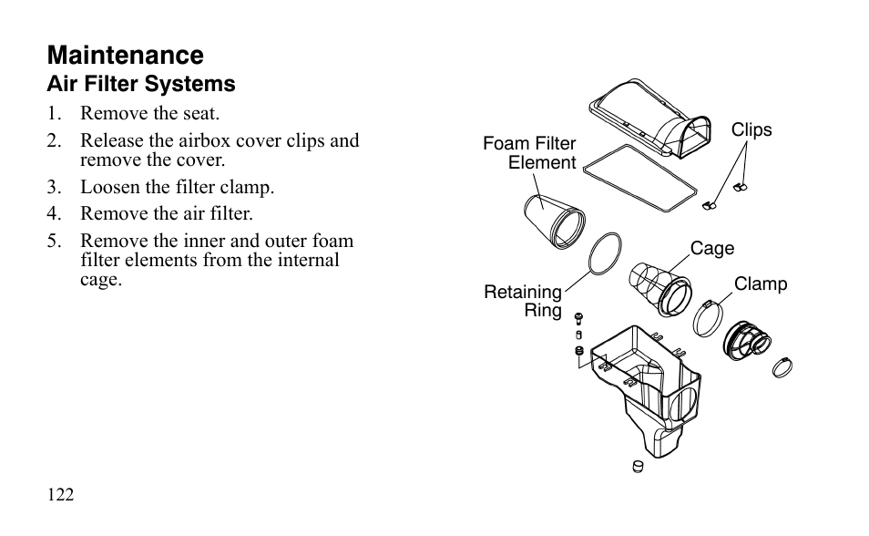 Maintenance | Polaris Outlaw 9921123 User Manual | Page 125 / 220