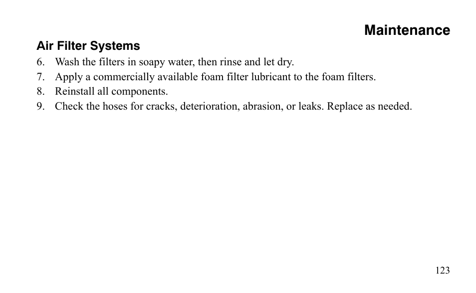 Maintenance | Polaris Outlaw 9921123 User Manual | Page 126 / 220