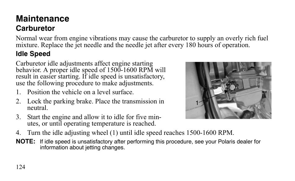 Maintenance | Polaris Outlaw 9921123 User Manual | Page 127 / 220