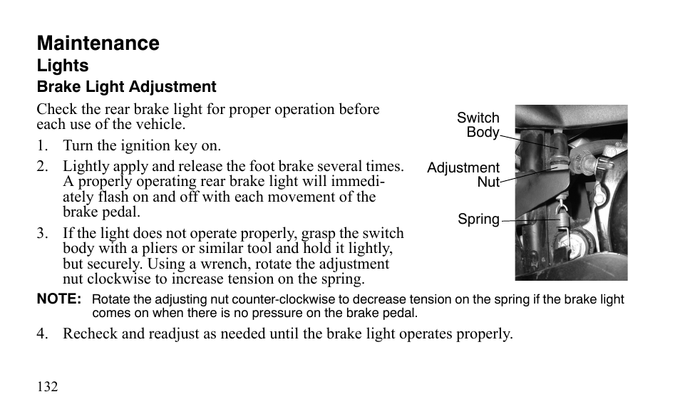 Maintenance | Polaris Outlaw 9921123 User Manual | Page 135 / 220