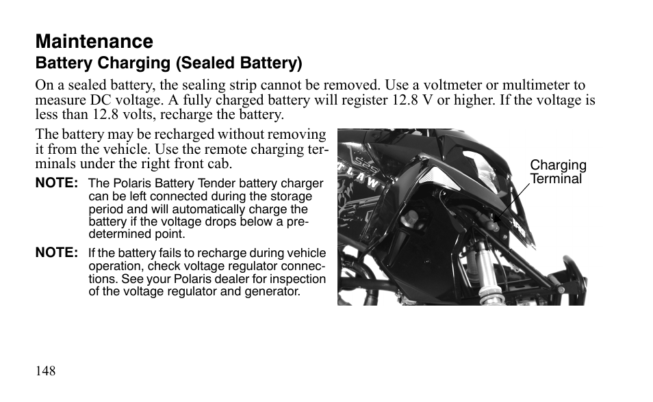 Maintenance | Polaris Outlaw 9921123 User Manual | Page 151 / 220