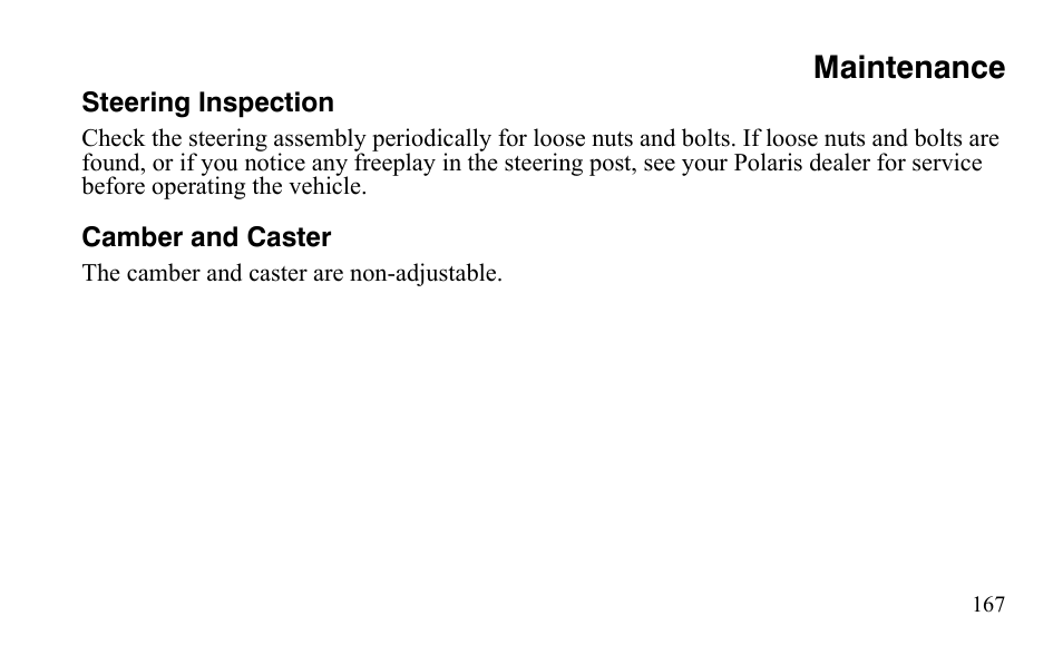 Maintenance | Polaris Outlaw 9921123 User Manual | Page 170 / 220