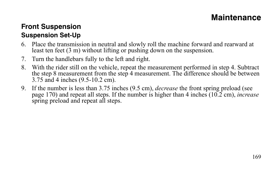 Maintenance | Polaris Outlaw 9921123 User Manual | Page 172 / 220