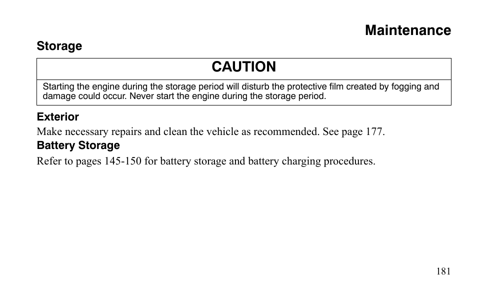 Maintenance, Caution | Polaris Outlaw 9921123 User Manual | Page 184 / 220