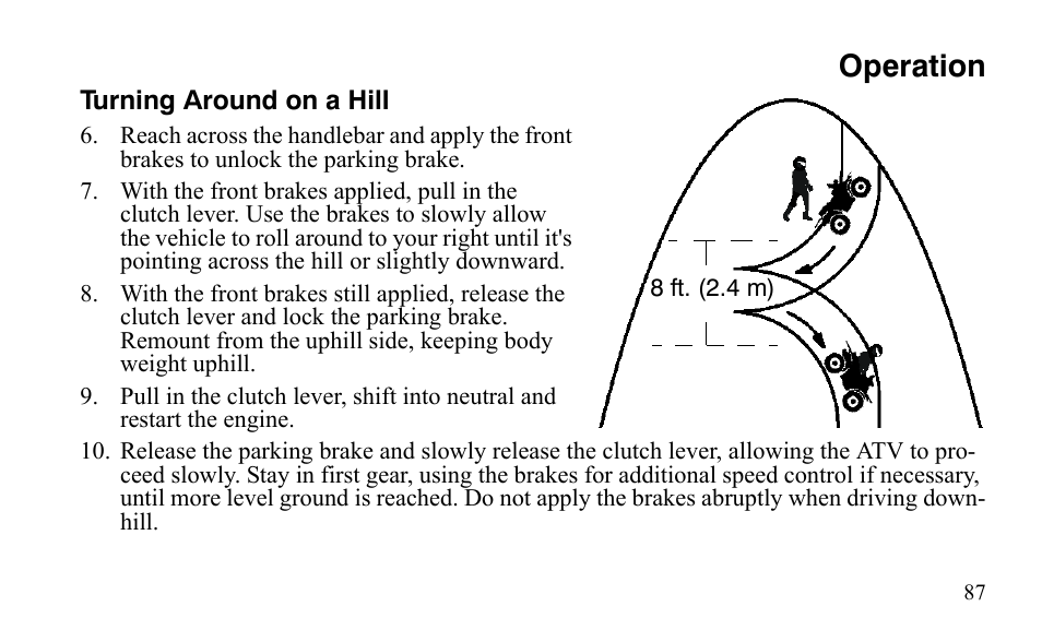 Operation | Polaris Outlaw 9921123 User Manual | Page 90 / 220