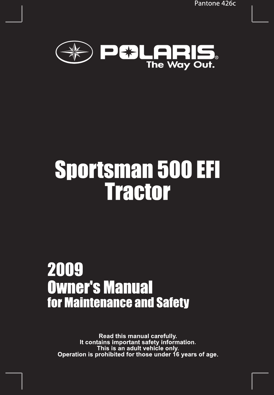 Polaris Sportsman 9921837 User Manual | 133 pages