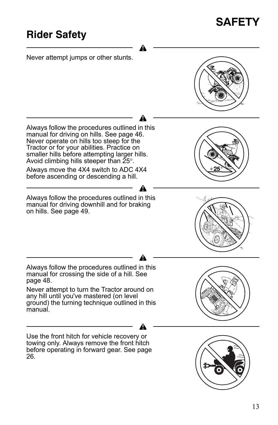 Safety, Rider safety | Polaris Sportsman 9921837 User Manual | Page 15 / 133