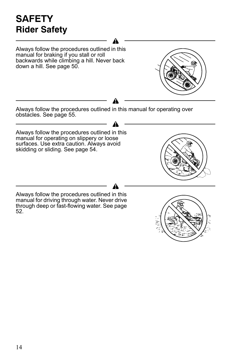 Safety, Rider safety | Polaris Sportsman 9921837 User Manual | Page 16 / 133
