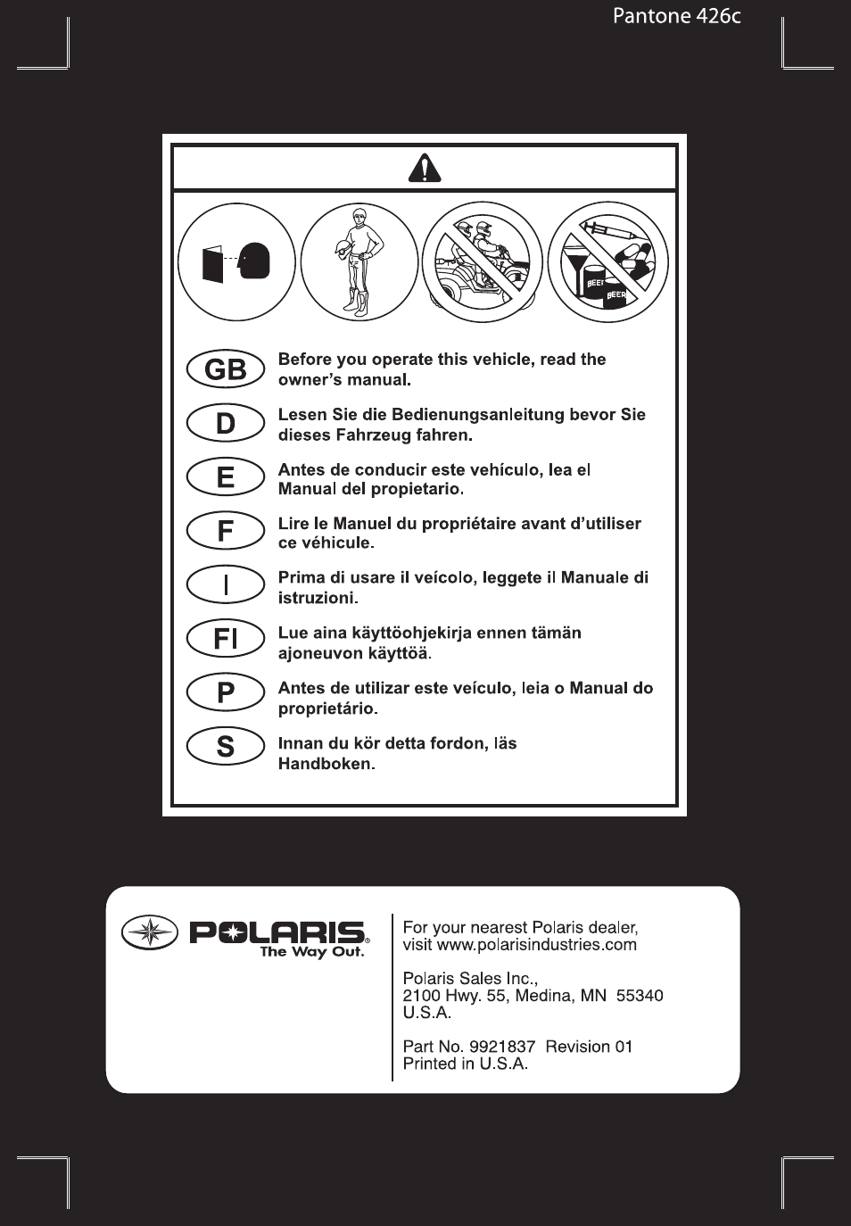 Polaris Sportsman 9921837 User Manual | Page 2 / 133