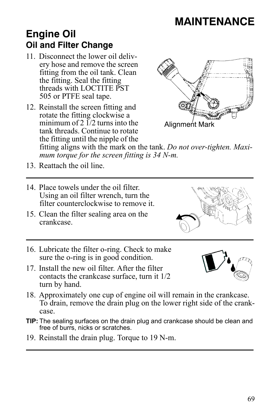 Maintenance, Engine oil | Polaris Sportsman 9921837 User Manual | Page 71 / 133