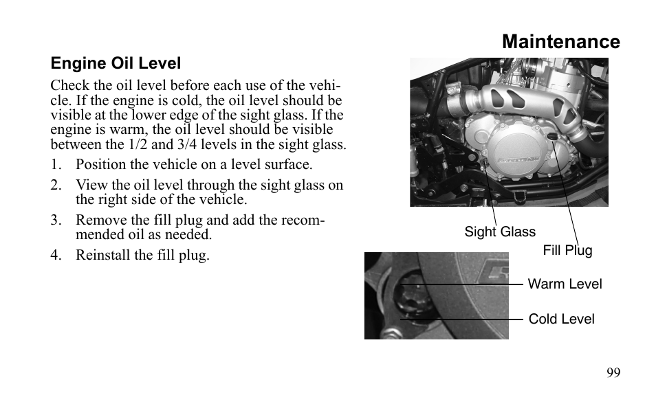 Maintenance | Polaris Outlaw 525 S User Manual | Page 102 / 205