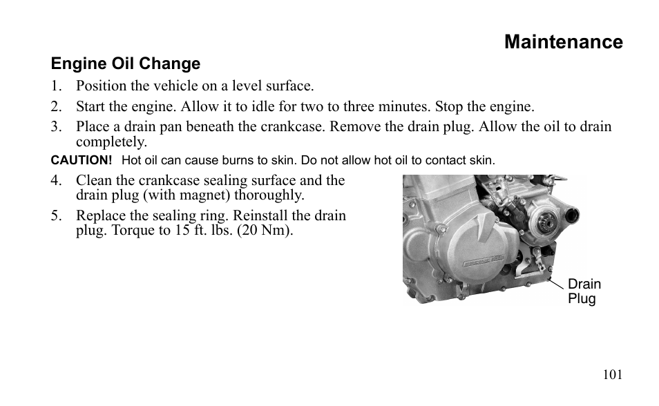 Maintenance | Polaris Outlaw 525 S User Manual | Page 104 / 205