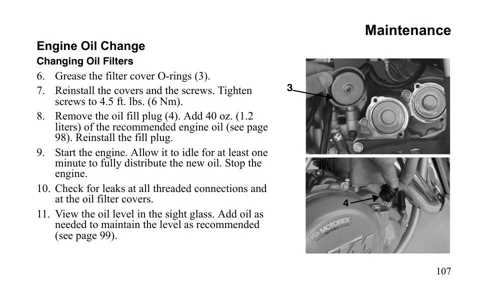 Maintenance | Polaris Outlaw 525 S User Manual | Page 110 / 205