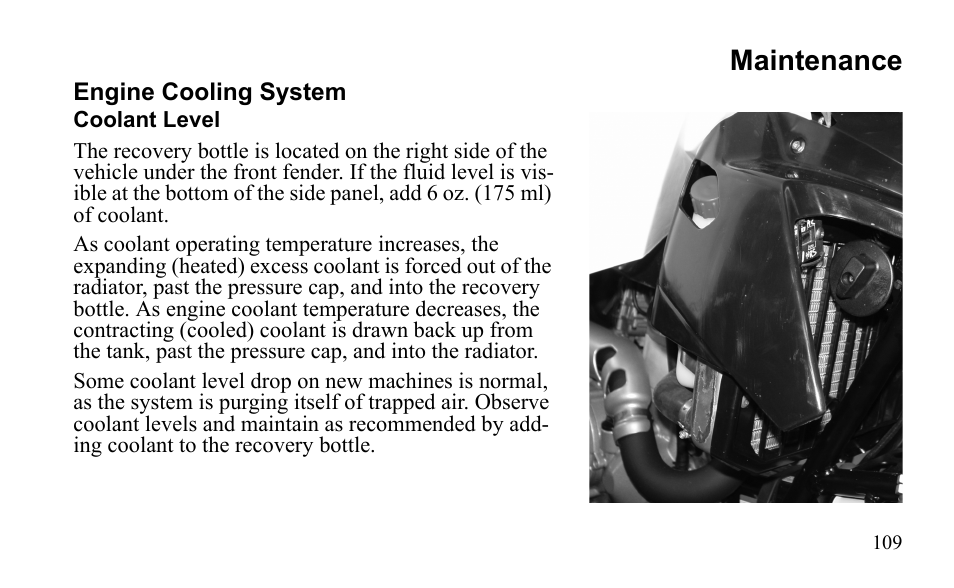 Maintenance | Polaris Outlaw 525 S User Manual | Page 112 / 205