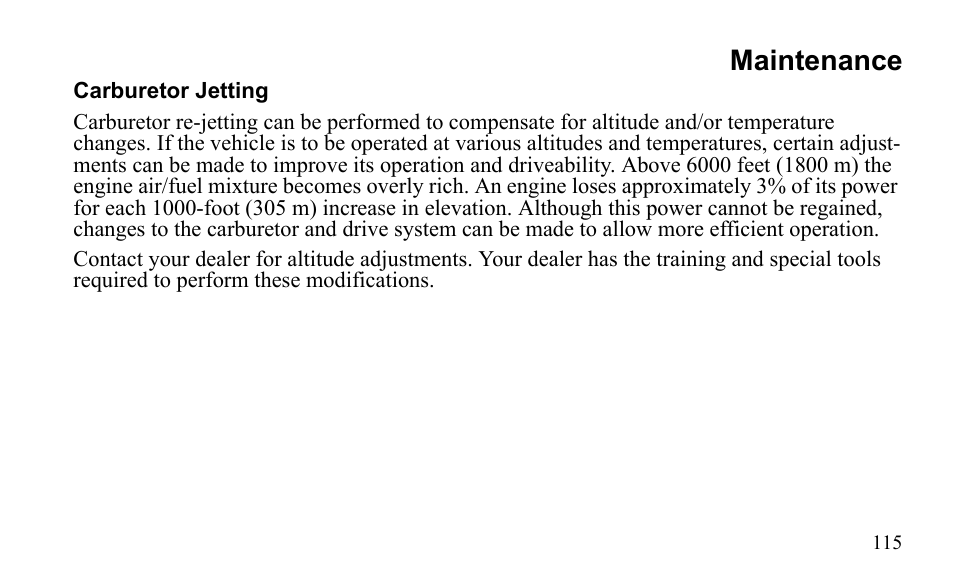 Maintenance | Polaris Outlaw 525 S User Manual | Page 118 / 205