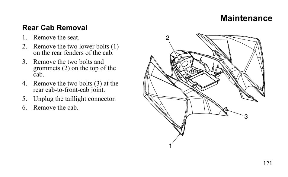 Maintenance | Polaris Outlaw 525 S User Manual | Page 124 / 205