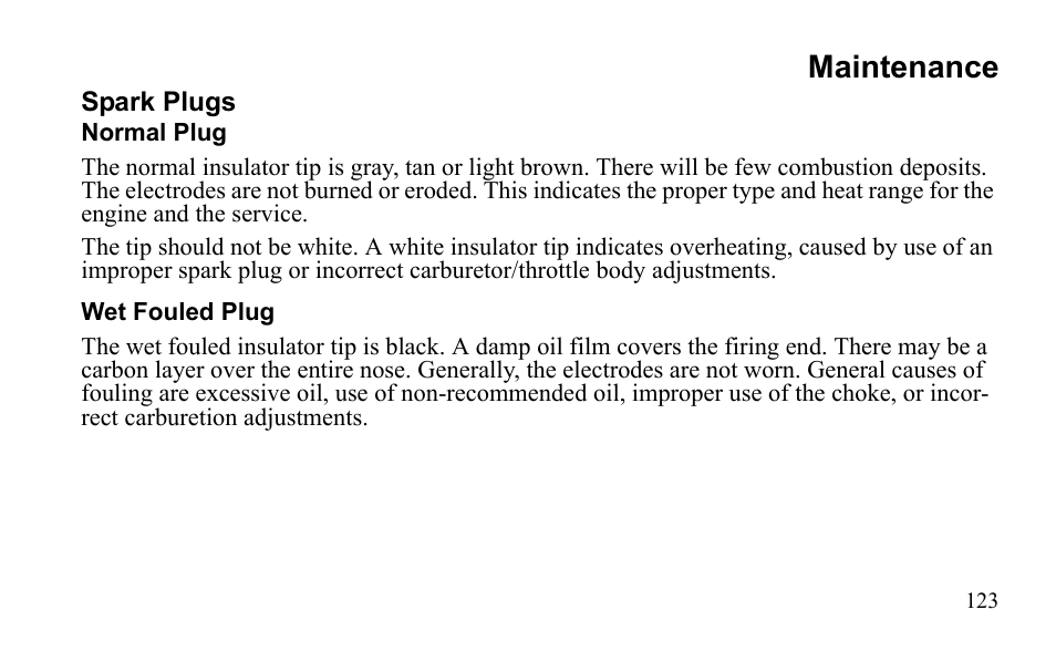 Maintenance | Polaris Outlaw 525 S User Manual | Page 126 / 205