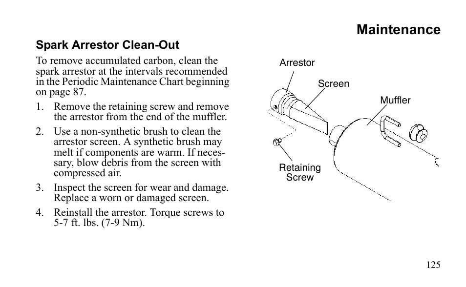 Maintenance | Polaris Outlaw 525 S User Manual | Page 128 / 205