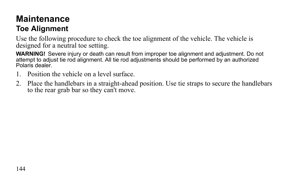 Maintenance | Polaris Outlaw 525 S User Manual | Page 147 / 205