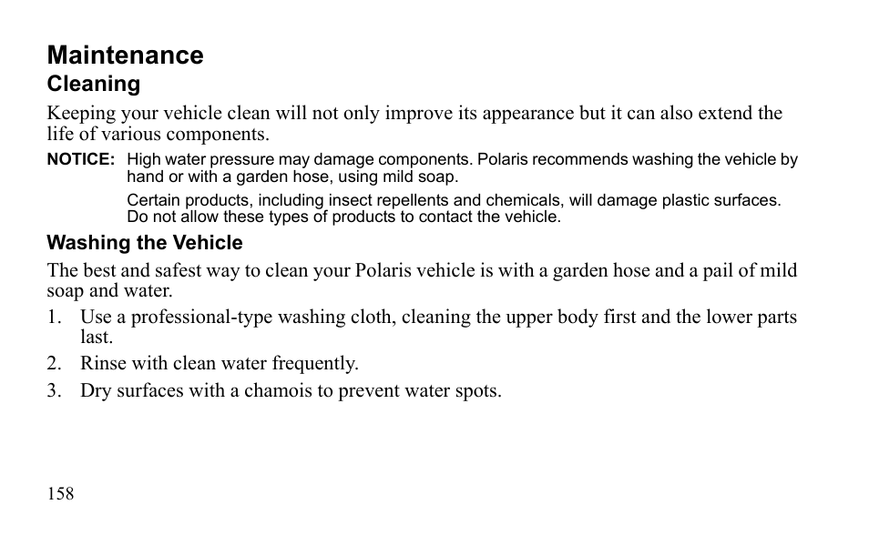 Maintenance | Polaris Outlaw 525 S User Manual | Page 161 / 205