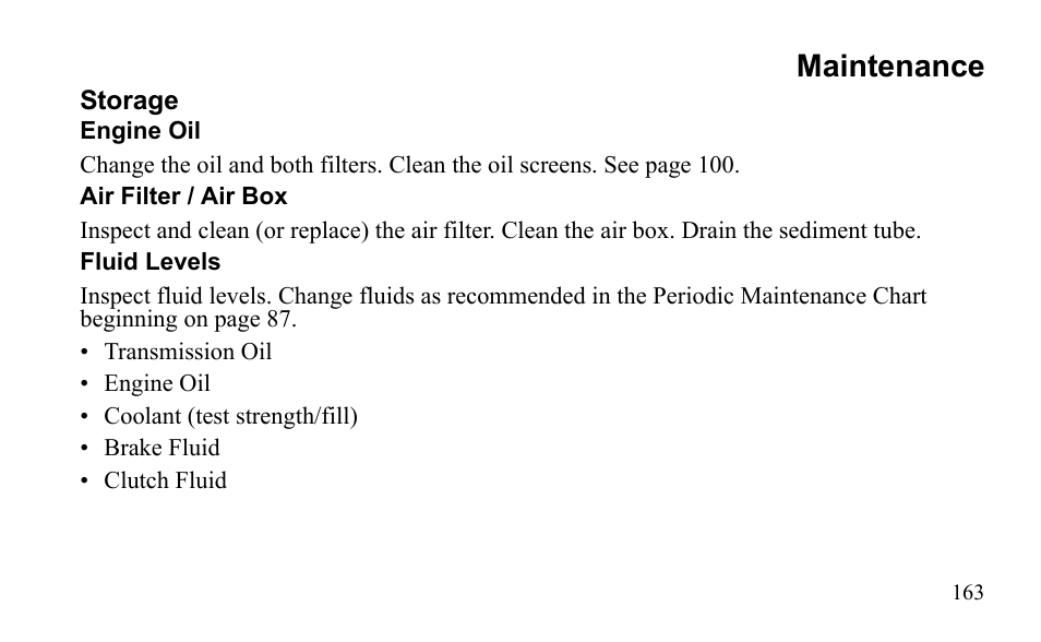 Maintenance | Polaris Outlaw 525 S User Manual | Page 166 / 205