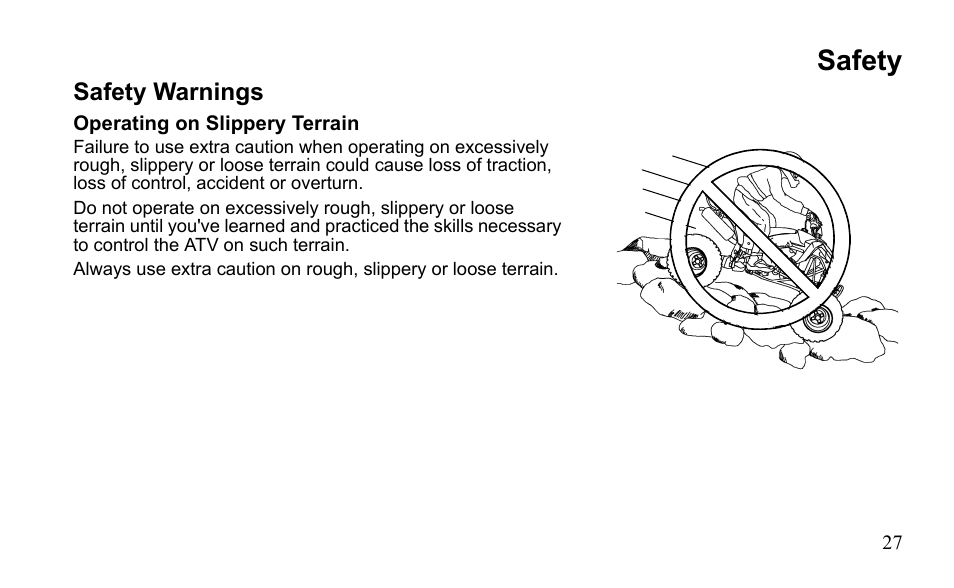 Safety | Polaris Outlaw 525 S User Manual | Page 30 / 205