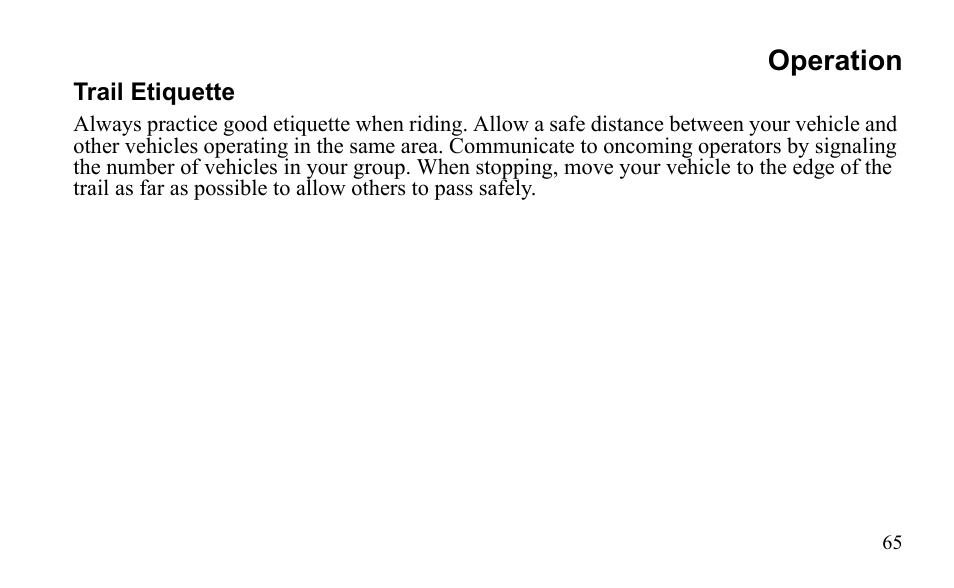 Operation | Polaris Outlaw 525 S User Manual | Page 68 / 205