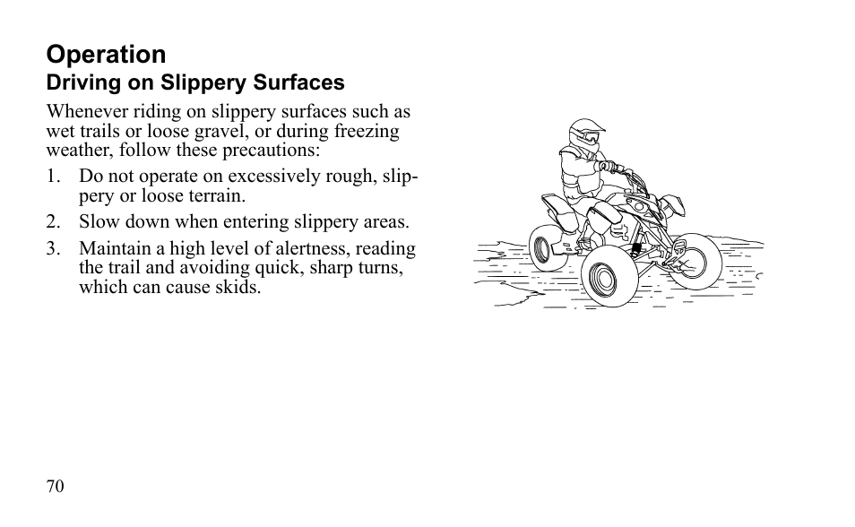 Operation | Polaris Outlaw 525 S User Manual | Page 73 / 205