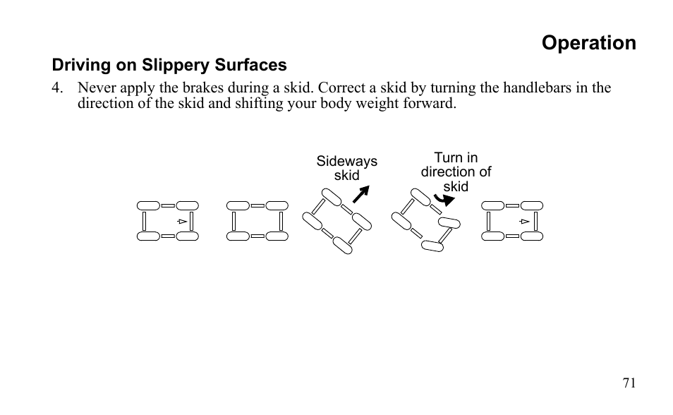 Operation | Polaris Outlaw 525 S User Manual | Page 74 / 205