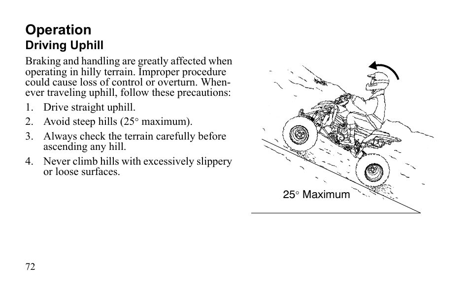 Operation | Polaris Outlaw 525 S User Manual | Page 75 / 205