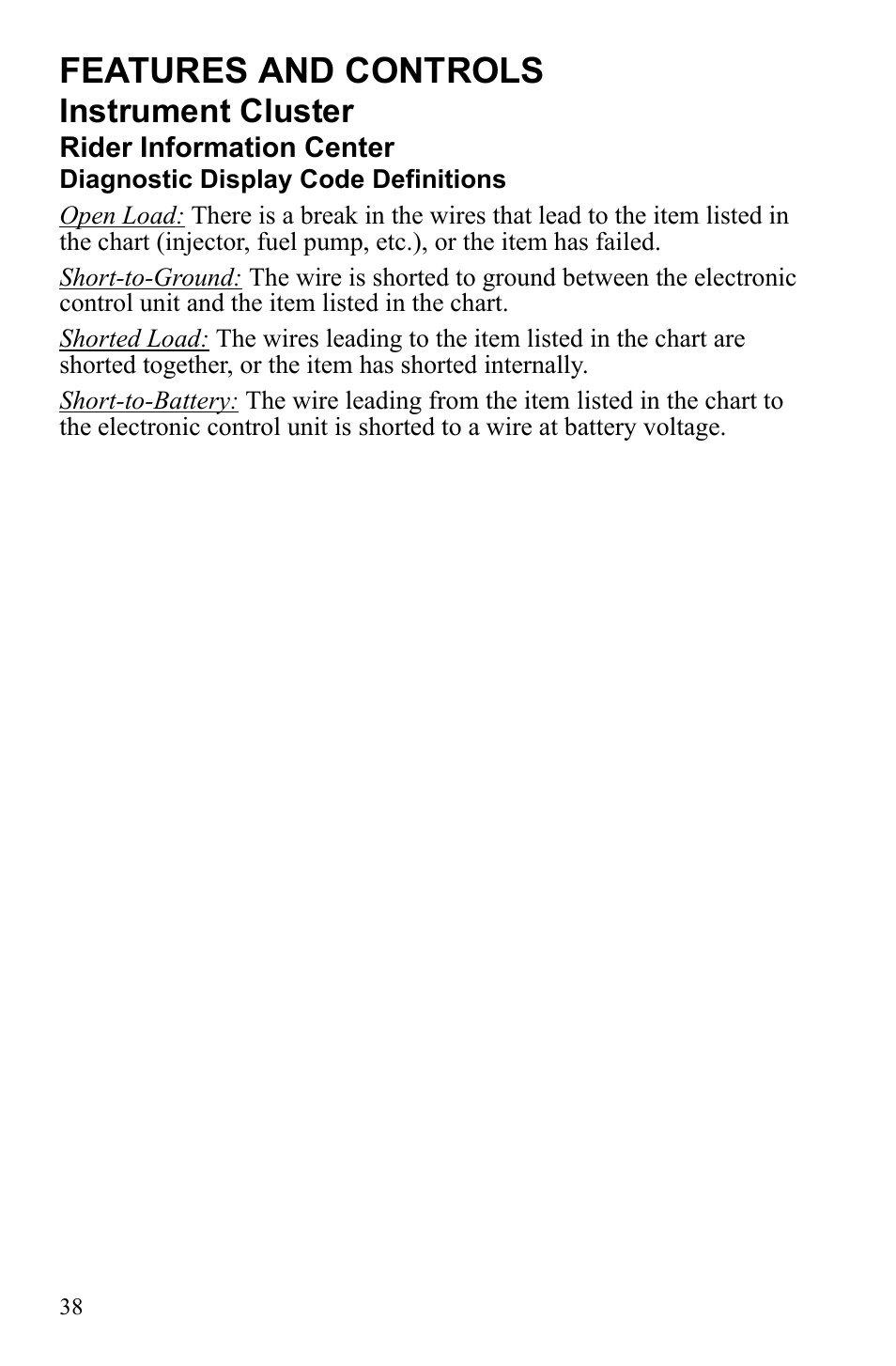 Features and controls, Instrument cluster | Polaris Sportsman 550 XP User Manual | Page 41 / 137