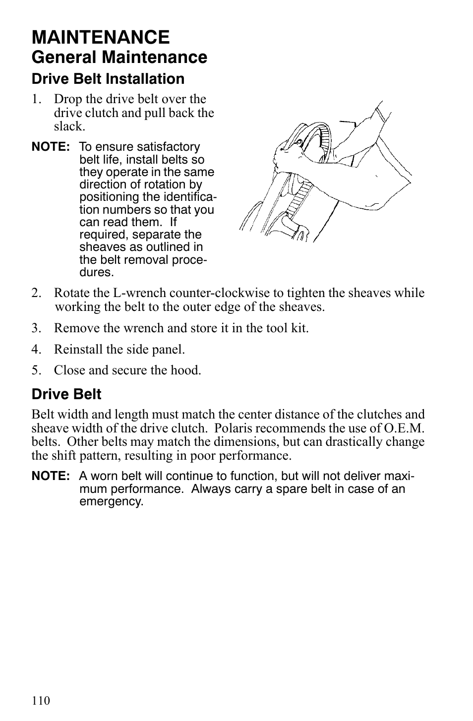 Maintenance, General maintenance | Polaris 600 Fusion User Manual | Page 113 / 145