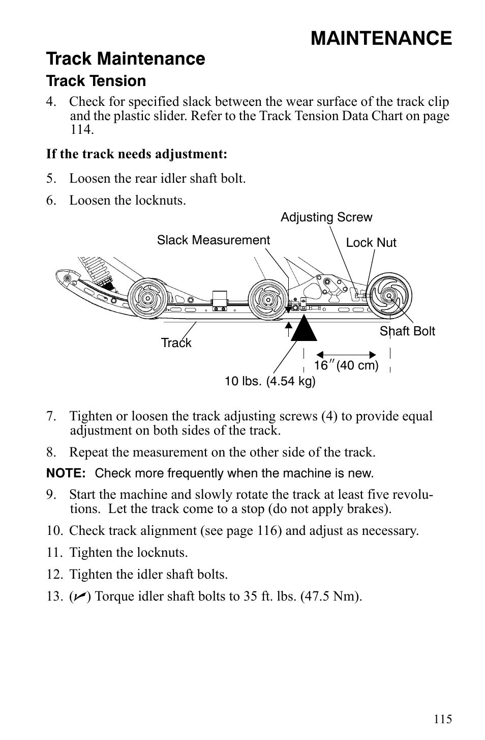 Maintenance, Track maintenance | Polaris 600 Fusion User Manual | Page 118 / 145