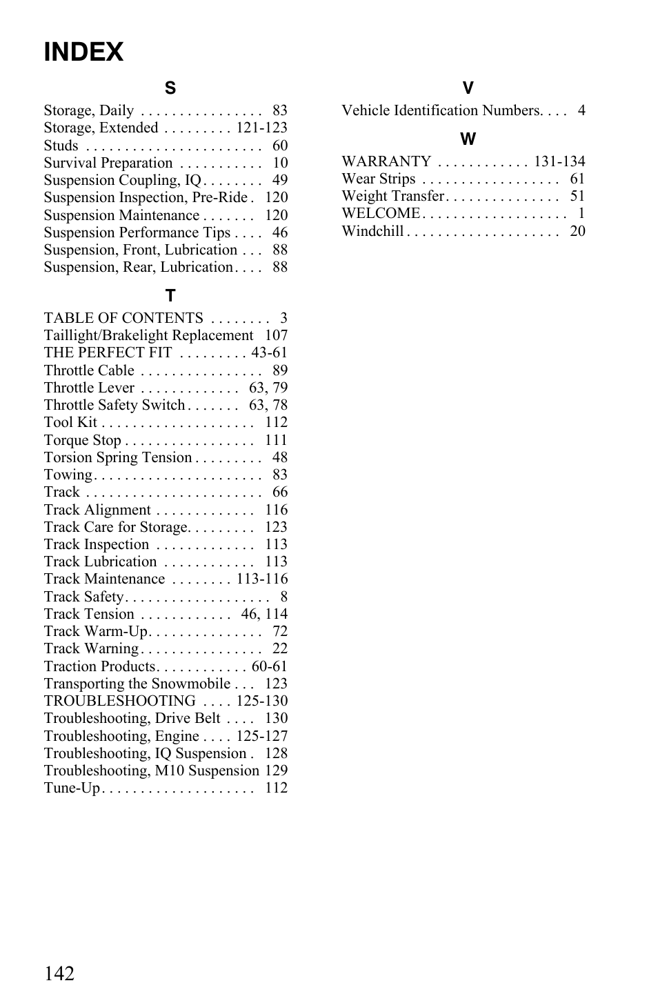 Index | Polaris 600 Fusion User Manual | Page 145 / 145