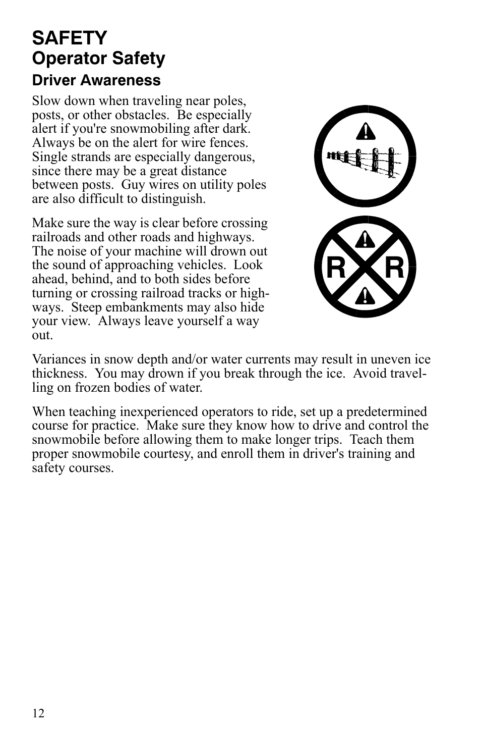 Safety, Operator safety | Polaris 600 Fusion User Manual | Page 15 / 145
