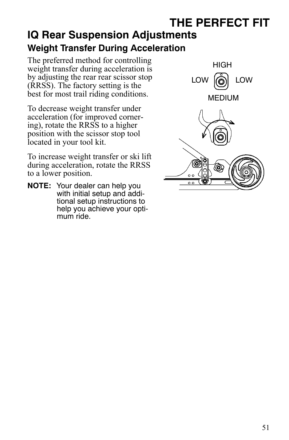 The perfect fit, Iq rear suspension adjustments | Polaris 600 Fusion User Manual | Page 54 / 145