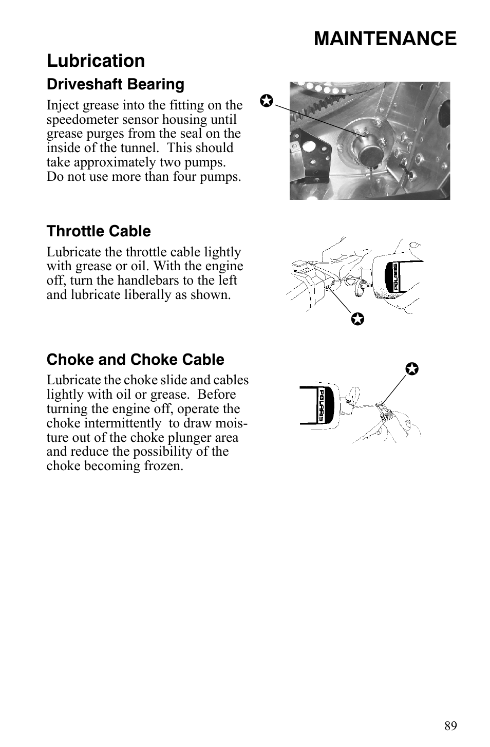 Maintenance, Lubrication | Polaris 600 Fusion User Manual | Page 92 / 145