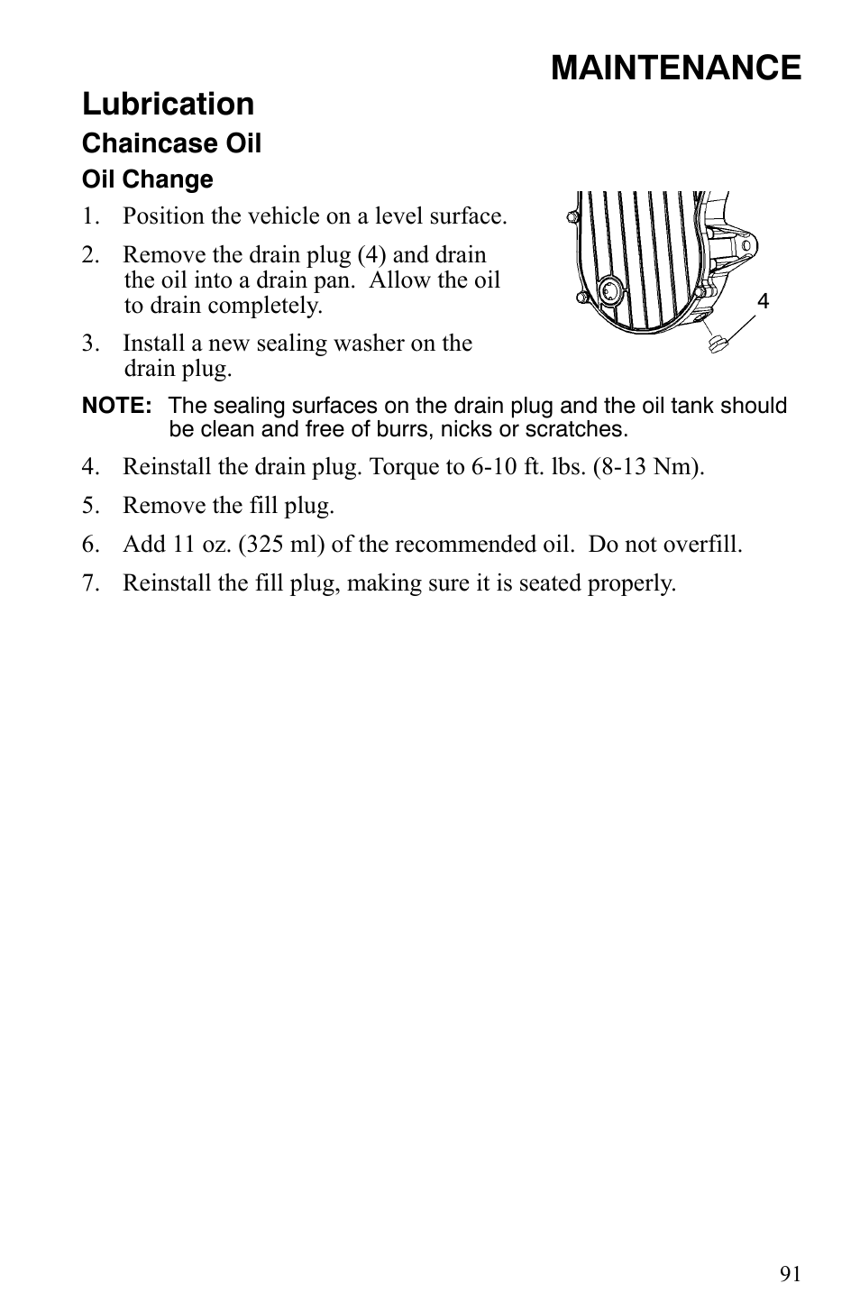 Maintenance, Lubrication | Polaris 600 Fusion User Manual | Page 94 / 145