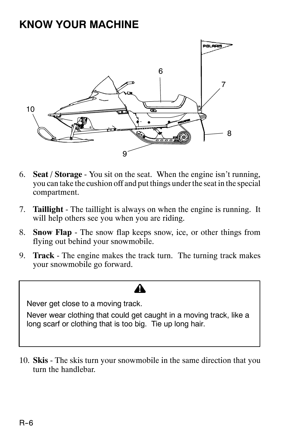 Know your machine | Polaris 120 XC SP User Manual | Page 11 / 98