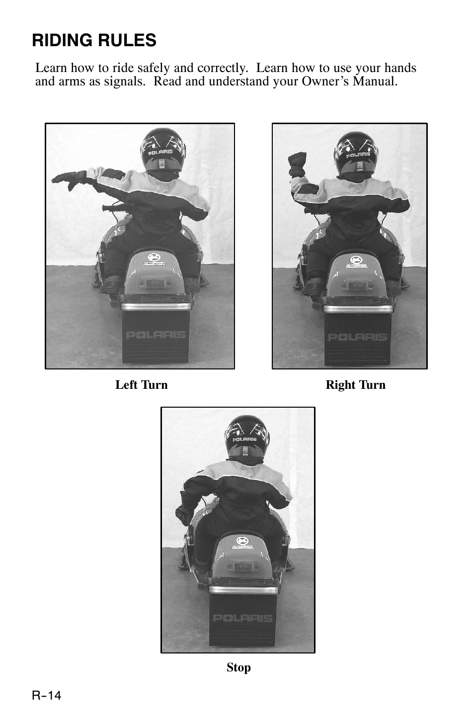 Riding rules | Polaris 120 XC SP User Manual | Page 19 / 98