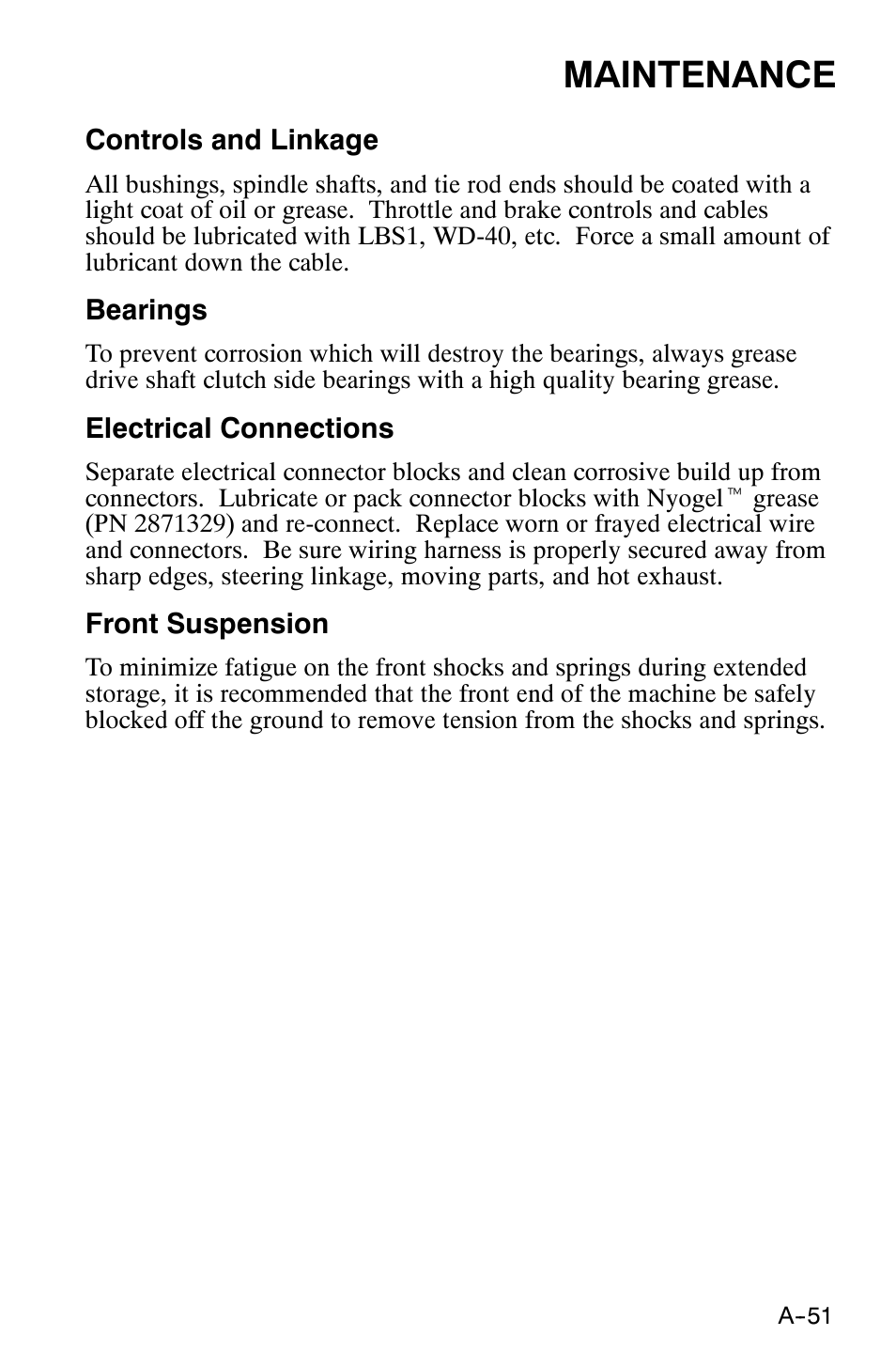 Maintenance | Polaris 120 XC SP User Manual | Page 70 / 98