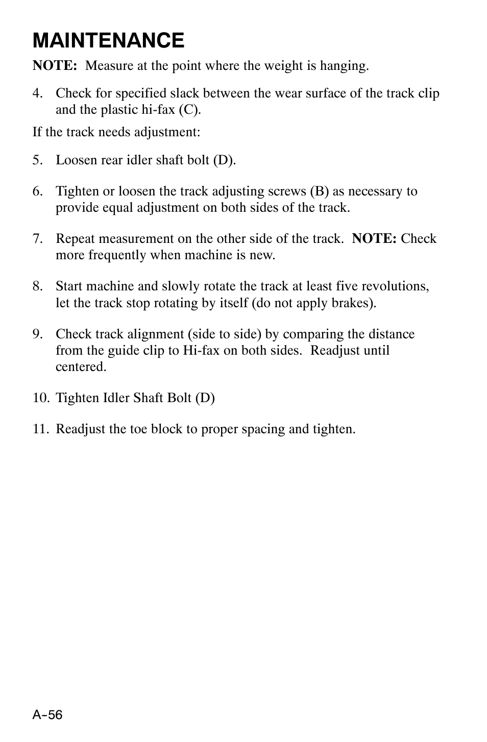 Maintenance | Polaris 120 XC SP User Manual | Page 75 / 98