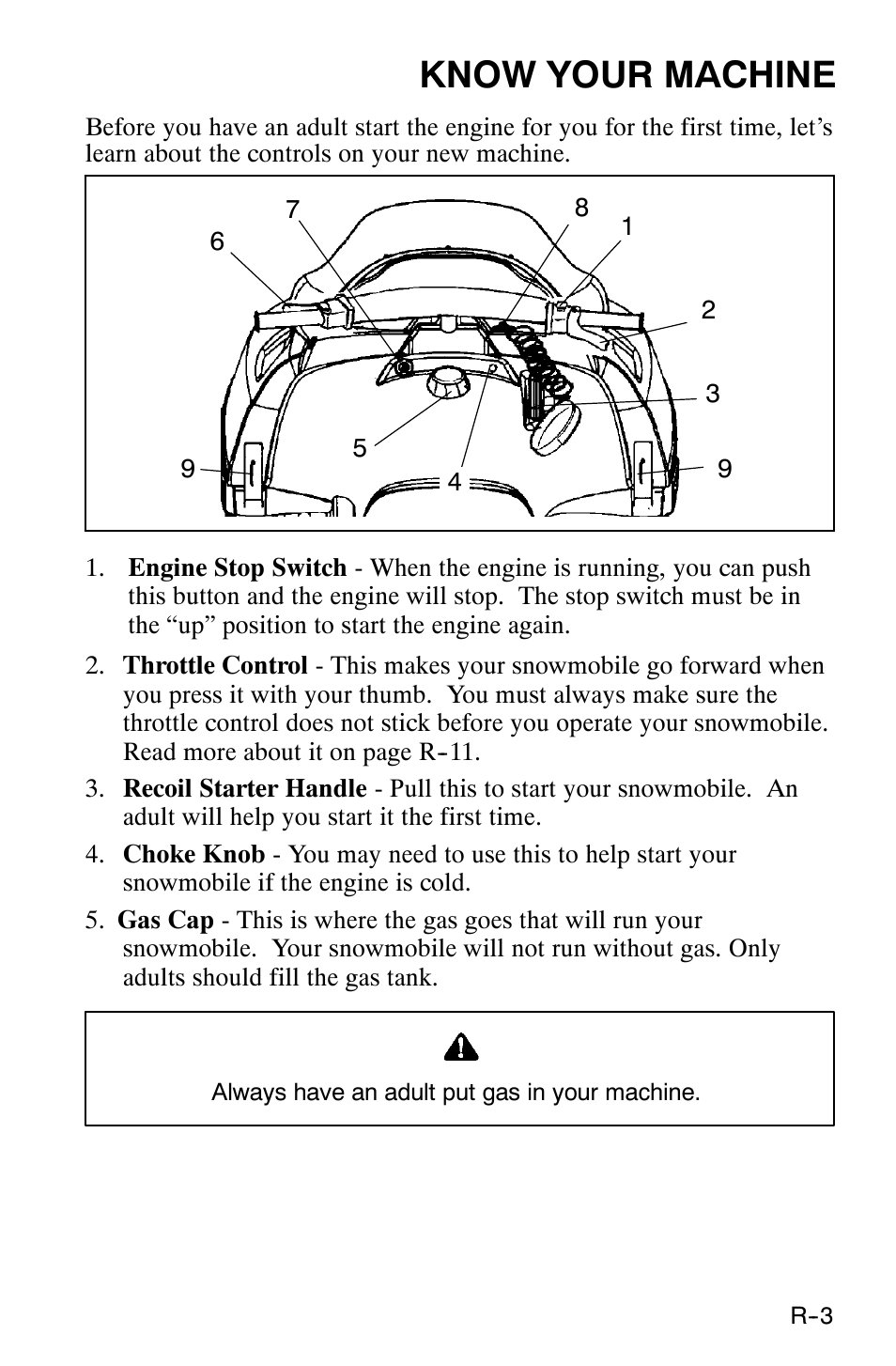 Know your machine | Polaris 120 XC SP User Manual | Page 8 / 98