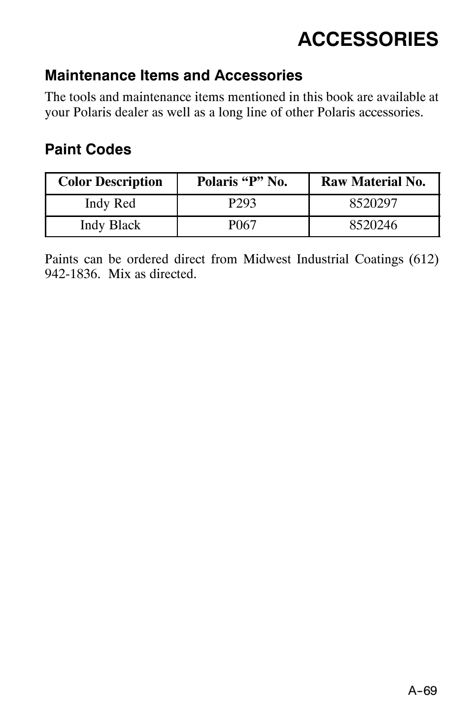 Accessories | Polaris 120 XC SP User Manual | Page 88 / 98