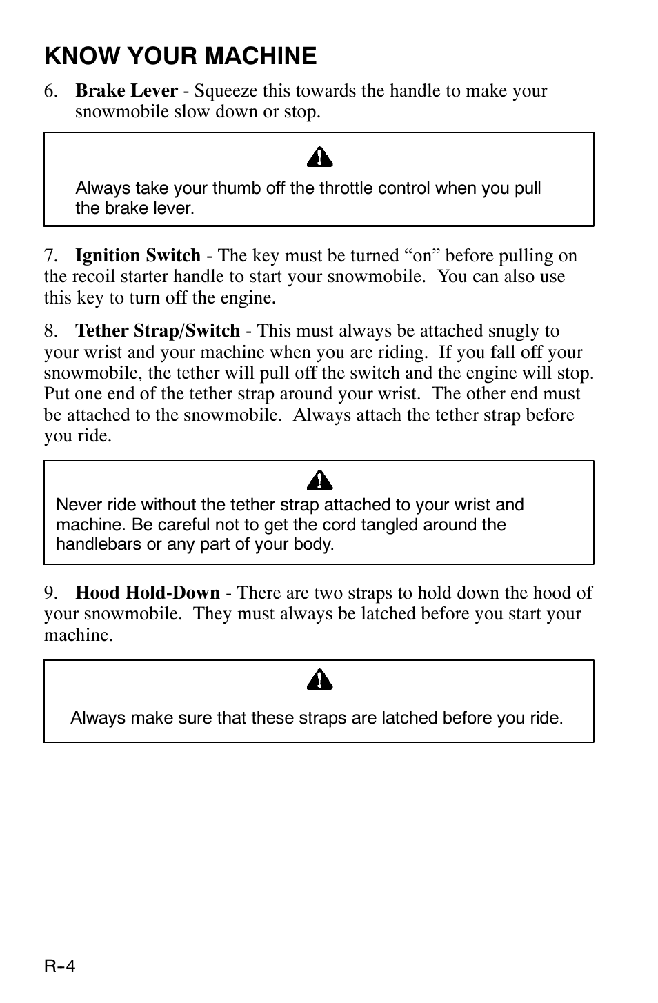 Know your machine | Polaris 120 XC SP User Manual | Page 9 / 98