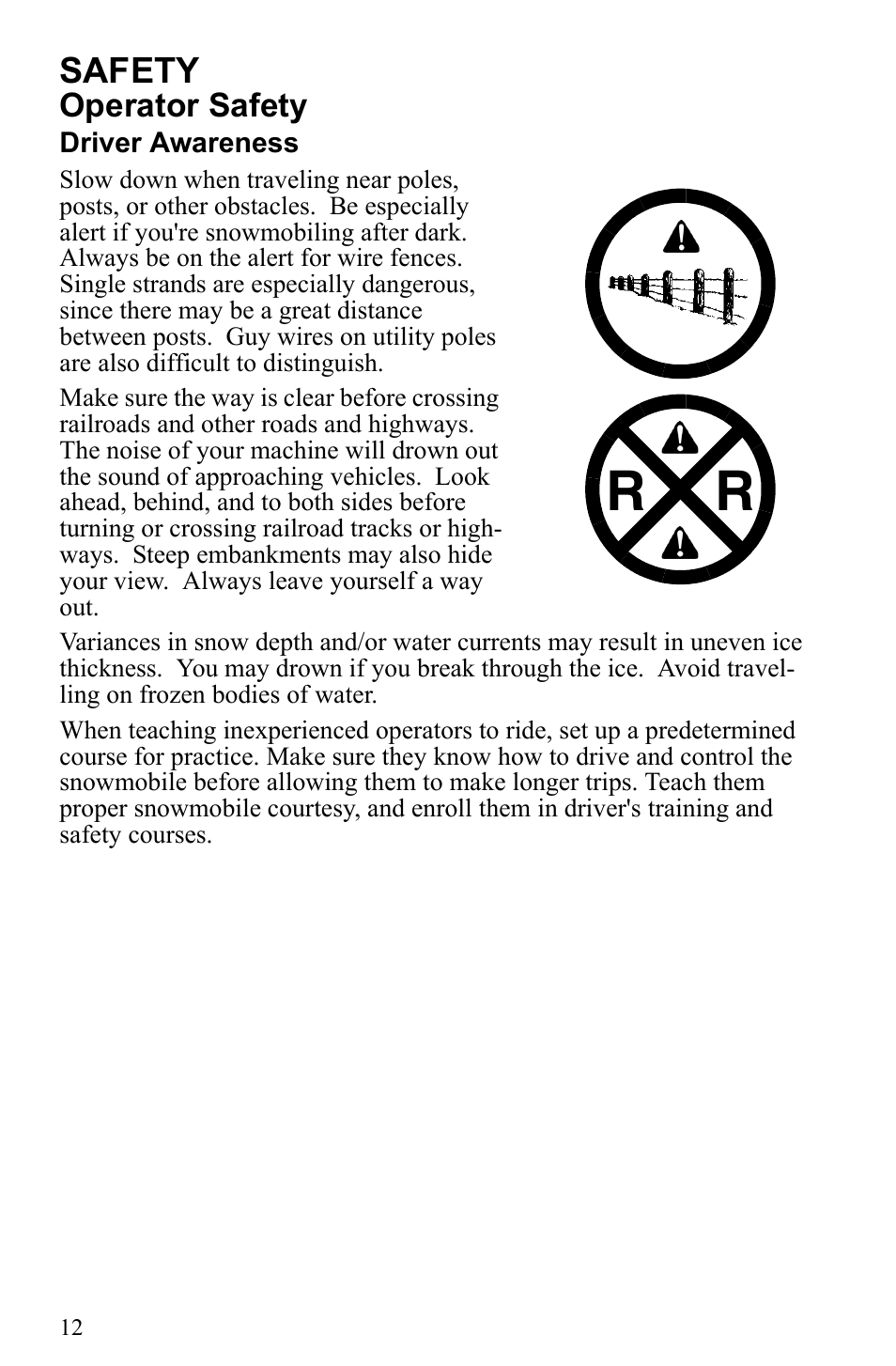 Safety, Operator safety | Polaris 500 IQ Shift User Manual | Page 15 / 121
